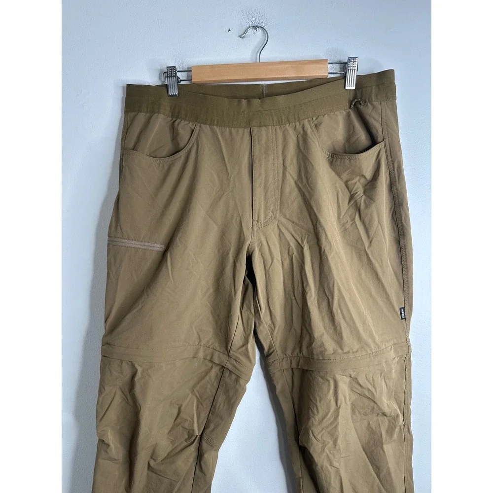 REI Co‎ Op Mens Convertible Hiking Pants Zip Off Cargo Khaki Size Large - 32L